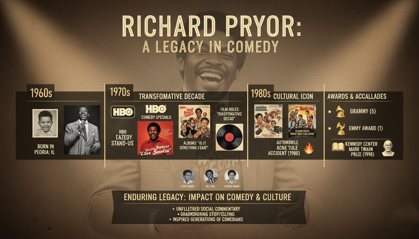 Richard Pryor: Iconic Comedian Who Redefined Stand-Up and Film.