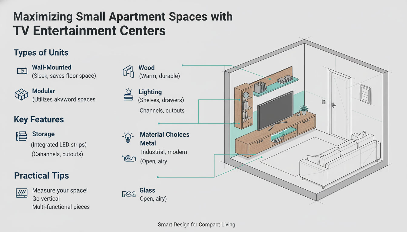 Space-Saving TV Entertainment Center Ideas for Modern Small Apartments