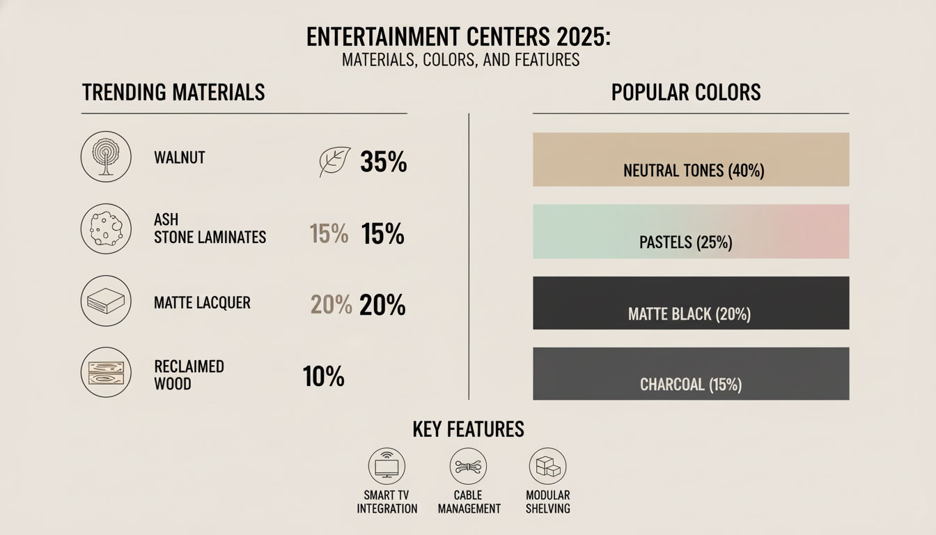 Modern Entertainment Centers: Trending Materials and Colors for 2025