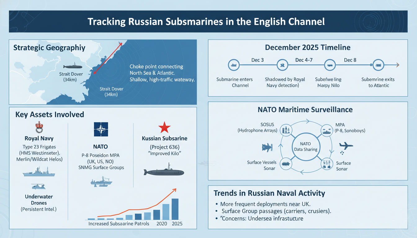 Royal Navy Shadows Russian Submarines Through the English Channel