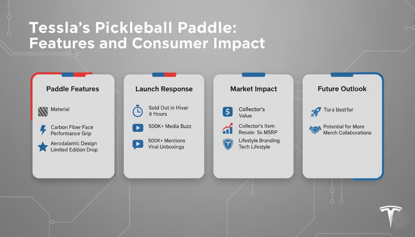 Tesla’s Pickleball Paddle Sells Out in Hours, Fans Rush for $350 Gear